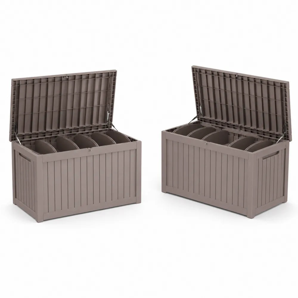Aufbewahrungstruhe Set Kunststoff Braun 117x45x57 cm