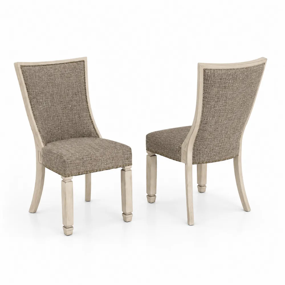 2er Set Esszimmerstuhl Holz Beige