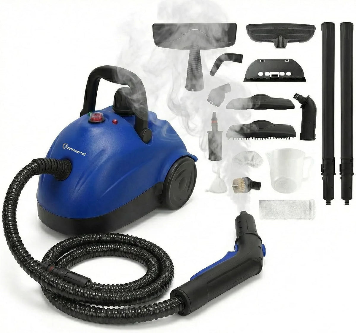 Stoomreiniger SC1000 met 1100 ml, 4 bar, 1500 W, waterreservoir, accessoires inbegrepen, handmodel en hogedrukstoom
