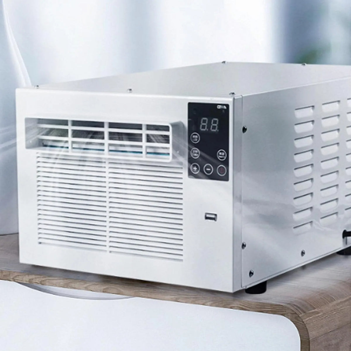 Mobiele airconditioner, Compacte airconditioner met fluisterstille werking, koel- en ventilatorstand, digitaal display en afstandsbediening