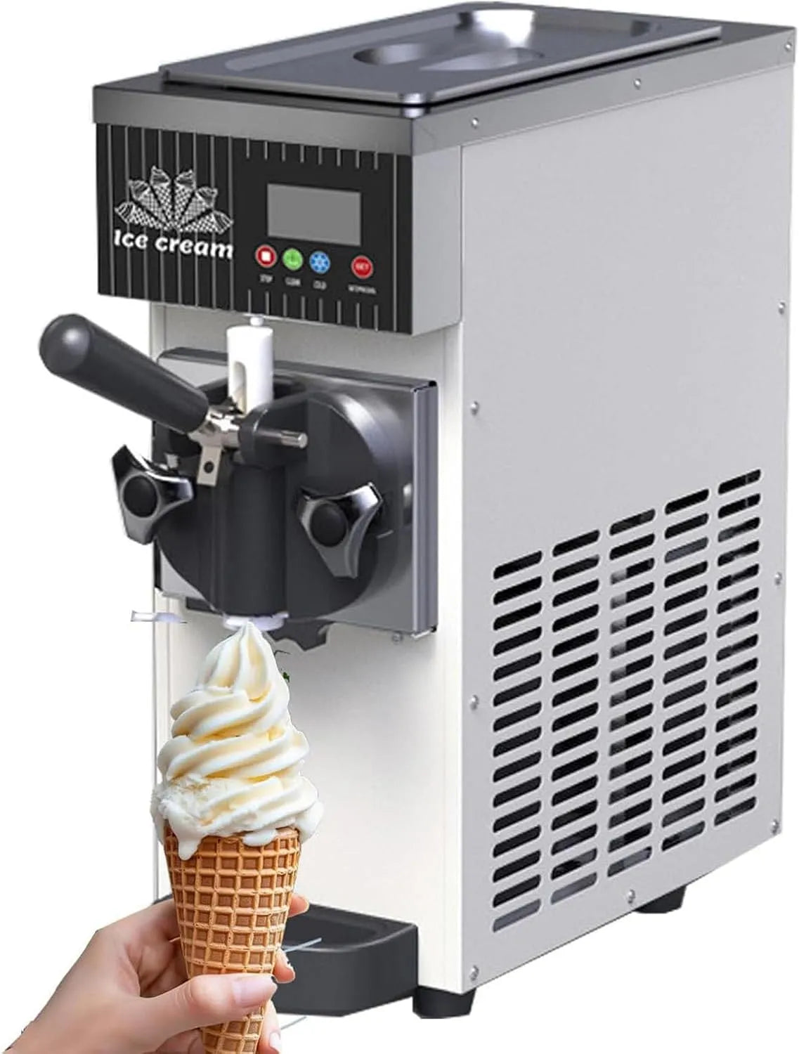 Machine met 80-100 kg, 32 °C, 10 minuten, 4-6 minuten, digitaal display, RVS en crème