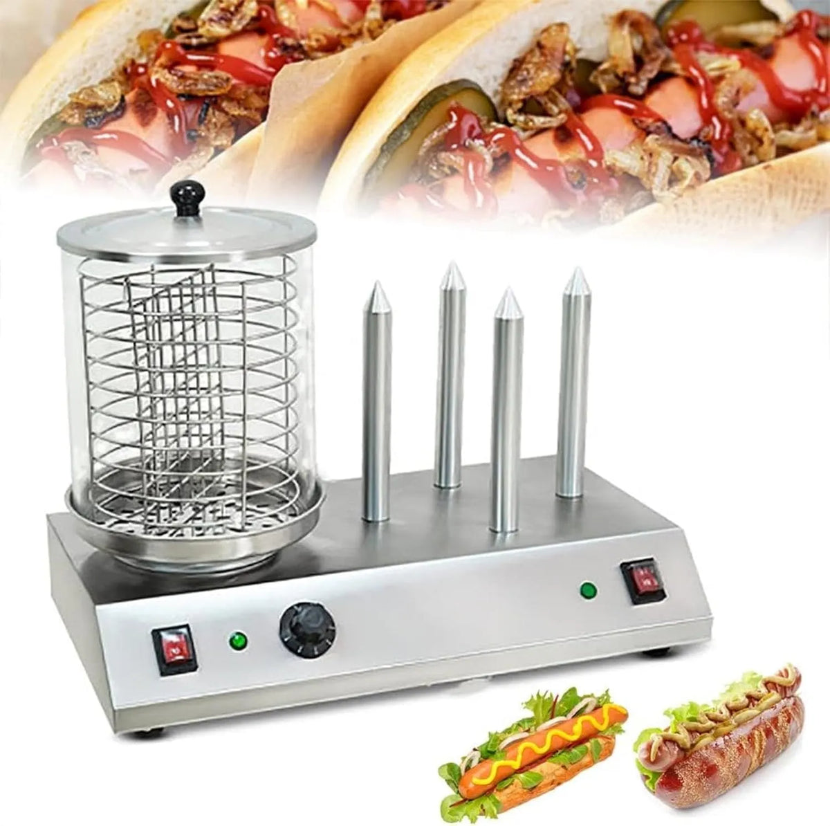 Worst Grill Machine met 538 W, 505 x 320 x 390mm, 200 x 240mm, 220V, 350°C en RVS
