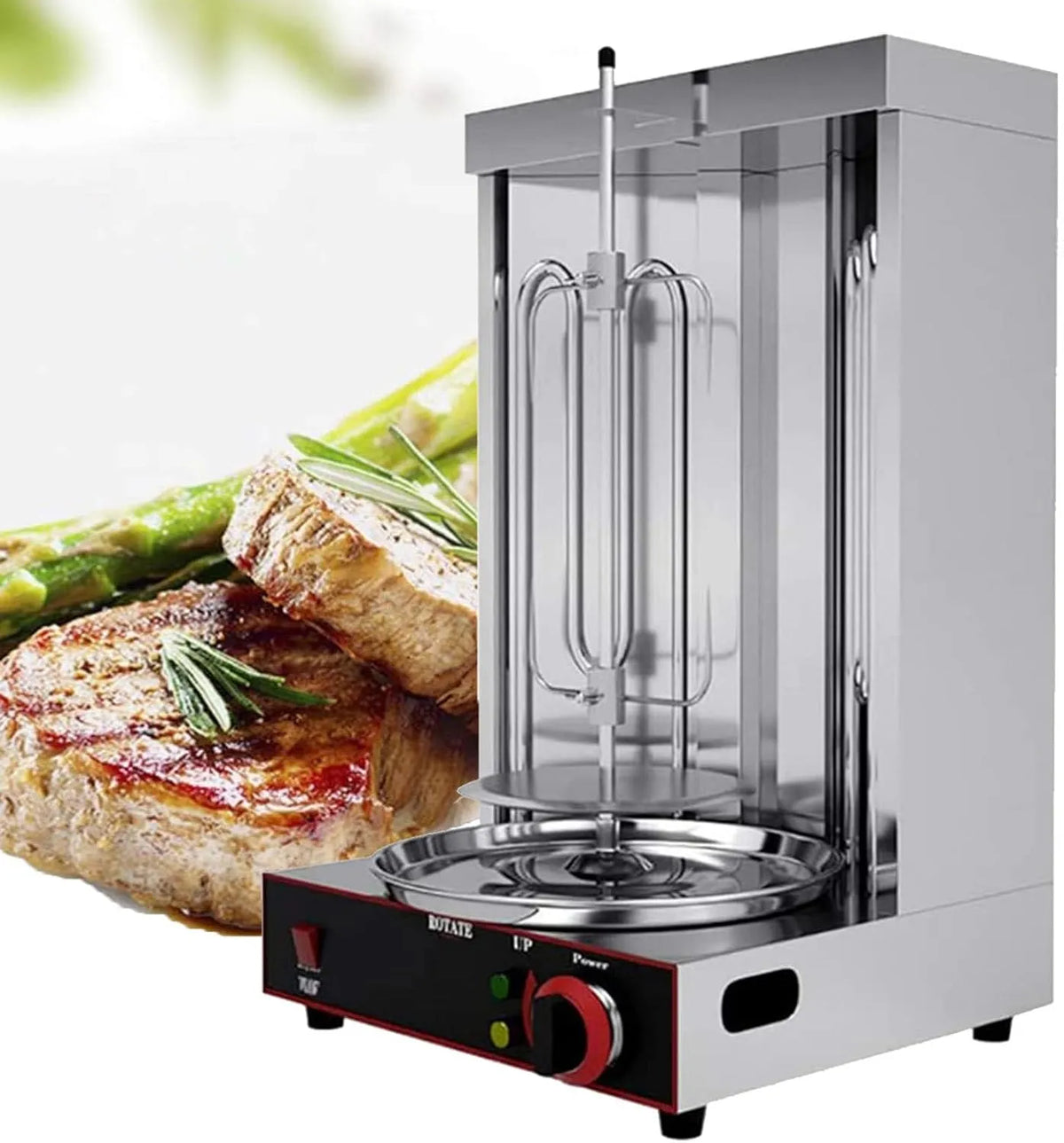 Barbecue, 360 graden roterende grill, Gyro Shoarma-grill met lekbak, Electricity, BBQ-kebab voor bars en restaurants, onafhankelijke
