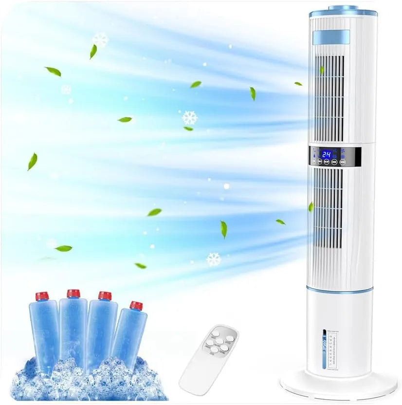 Mobiele airconditioner met 65 W, 1-24 uur, 4 modi, timer, 32 x 32 x 110 cm, 50-55 dB, afstandsbediening en geluidsarme werking