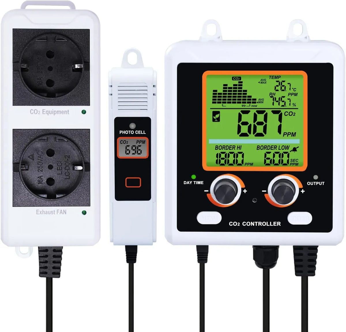 Luchtkwaliteitsmeter, Kas, Groei Tent, 15ft Afstandsbediening CO2 Sensor, Groei Ruimte, Groei Tent, Kas