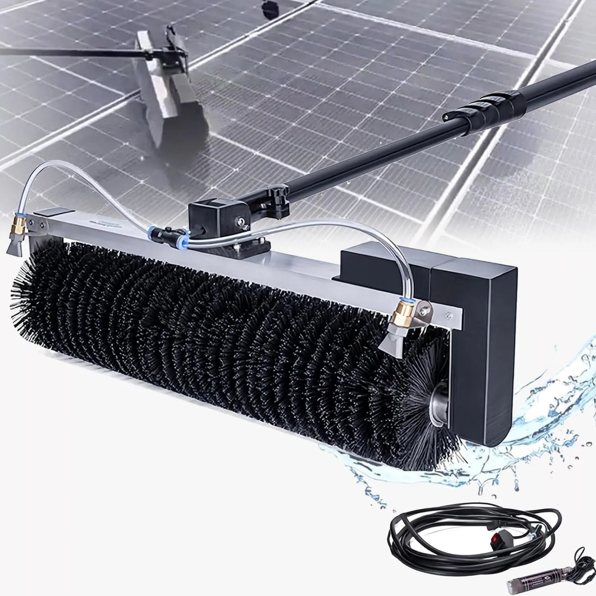 Machine met 60 cm, zonne-energie en aluminium, 60 cm rolborstelkop