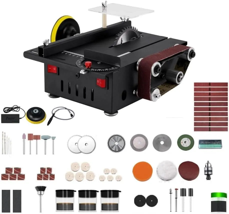 30 mm, Cirkelzaag, 2-in-1 mini-bandschuurmachine, 30 mm diepte, doe-het-zelf tafelschuurmachine 200 W