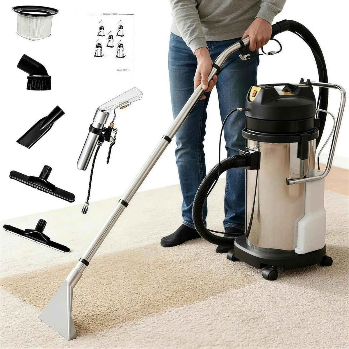 Waszuiger met 20L, 1034 W, 53 L, 30 L, 40 L, 10 L, 40 mm en 3-IN-1