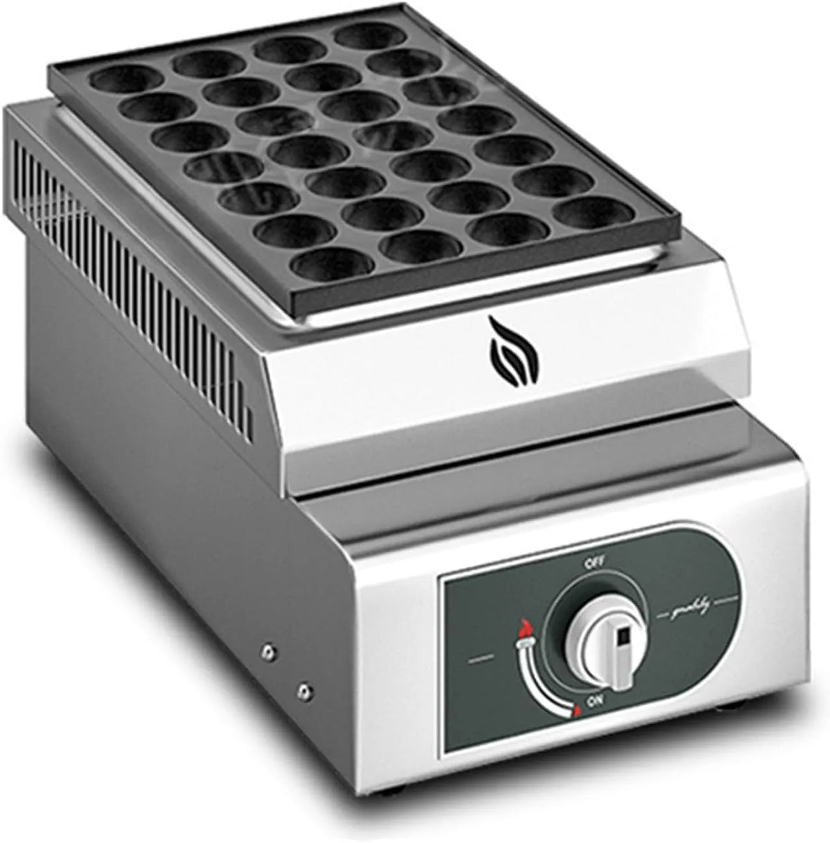 Gehaktbal Grill Machine met 4CM, 0-300°C, regelbare thermostaat, RVS en zilver
