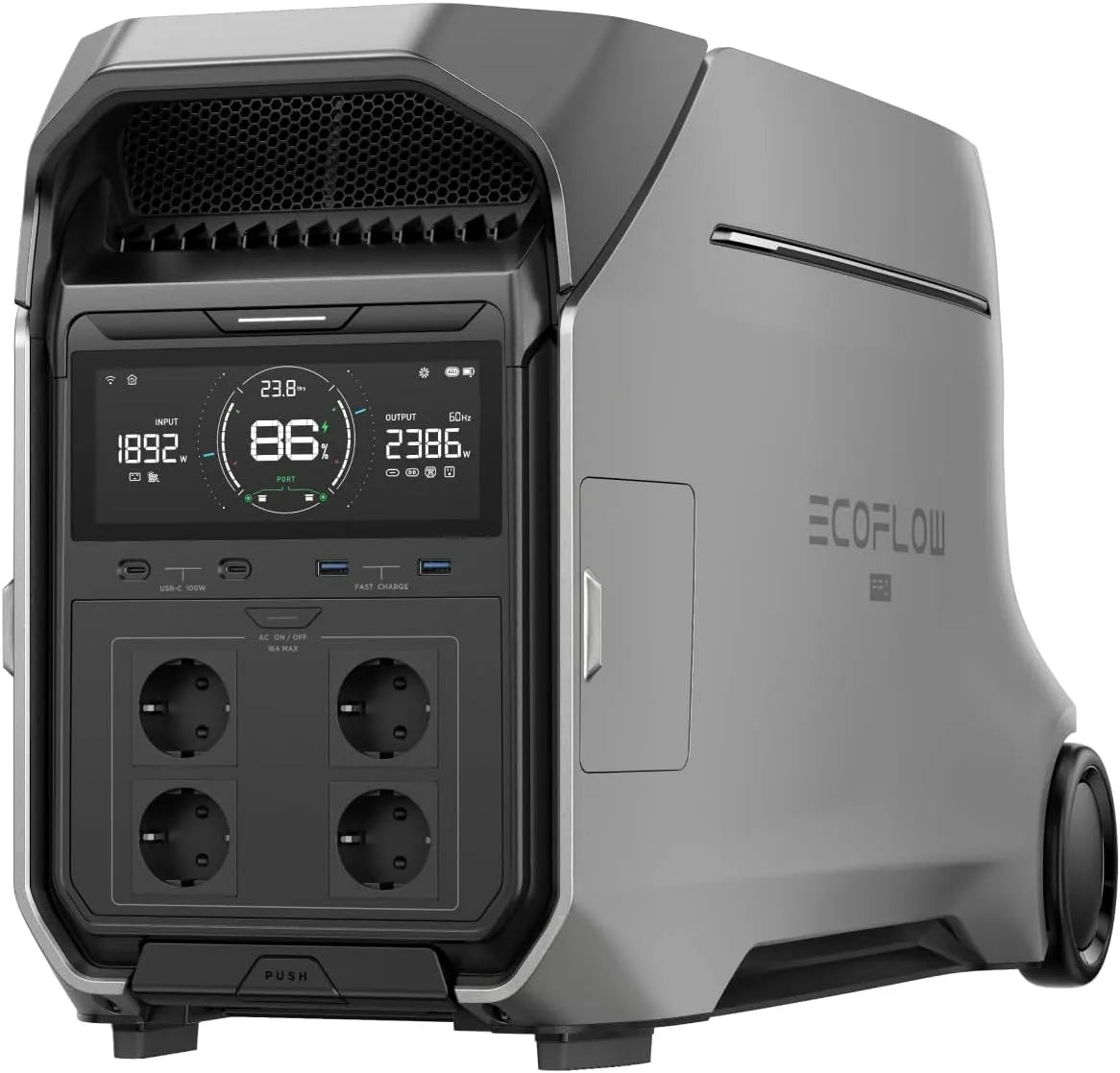 EcoFlow DELTA Pro 3 draagbaar energiestation met 4096 Wh, 12 kWh, 4000 W, 230 V en geluidsarme werking