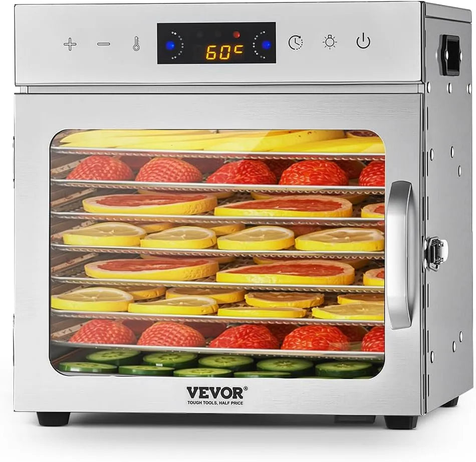 Ventilator met 400 W, 28 x 20 cm, 7,87 inch, 30 °C, 90 °C, timer, digitaal display en geluidsarme werking