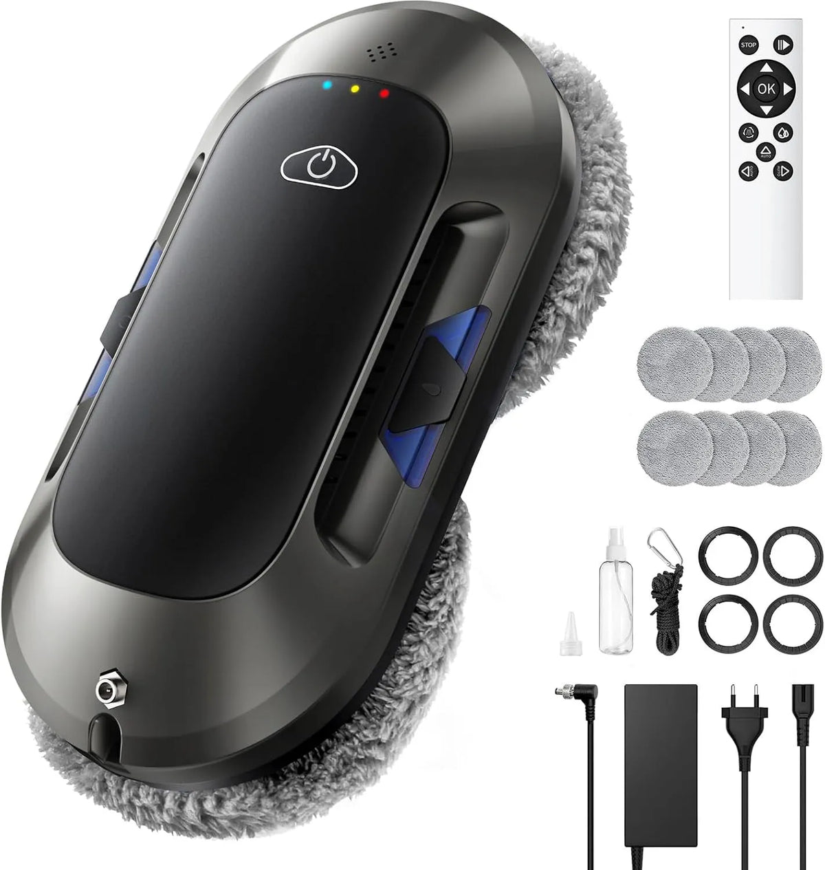 Raamreinigingsrobot W23D met 6000 Pa, 65 dB, intelligente navigatie, 30 minuten, afstandsbediening en sproeifunctie