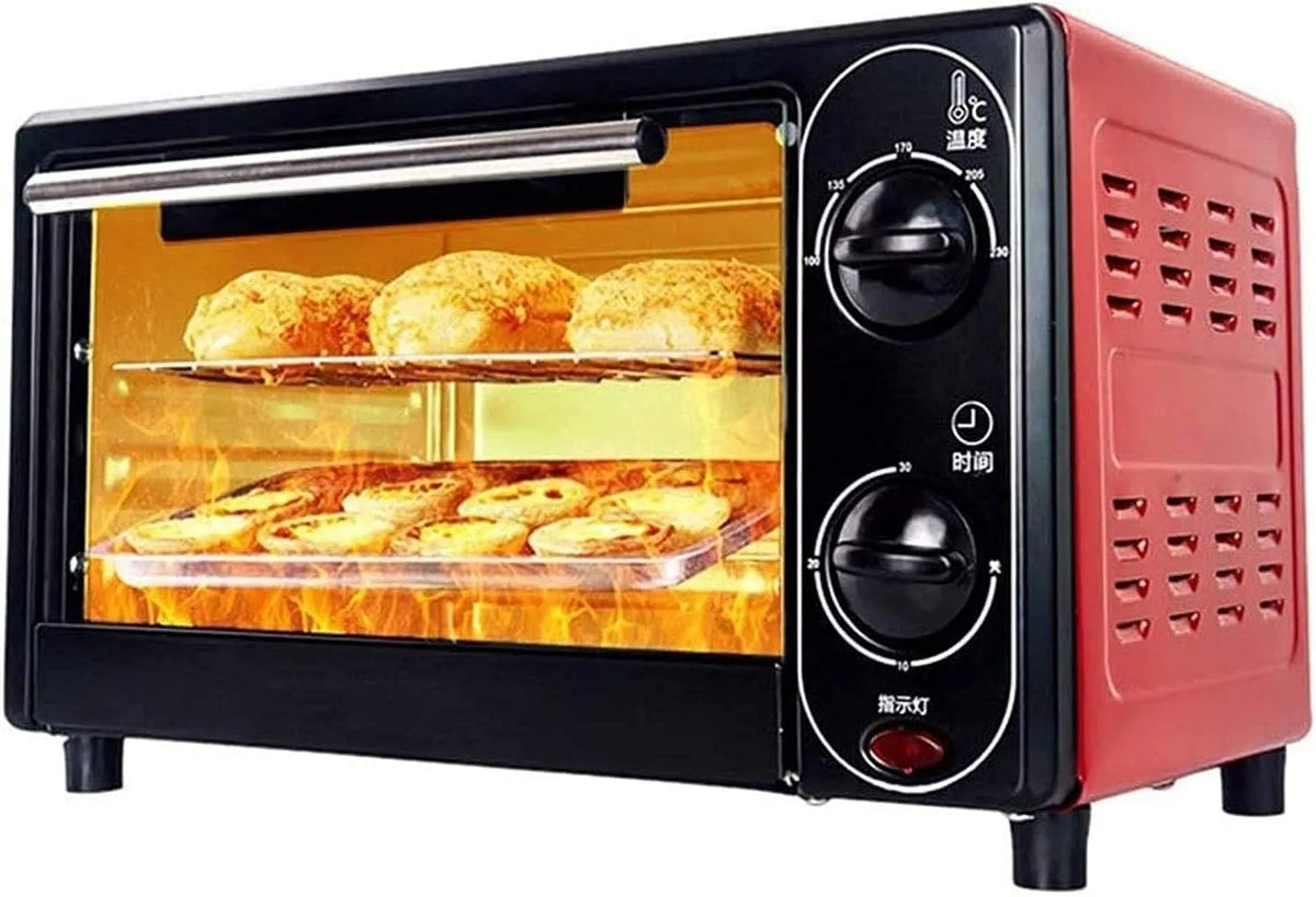 Inbouwoven met 1200 W, 110V, 8 inch, timer en RVS, 1200 W multifunctionele mini bakken automatische desktop elektrische oven