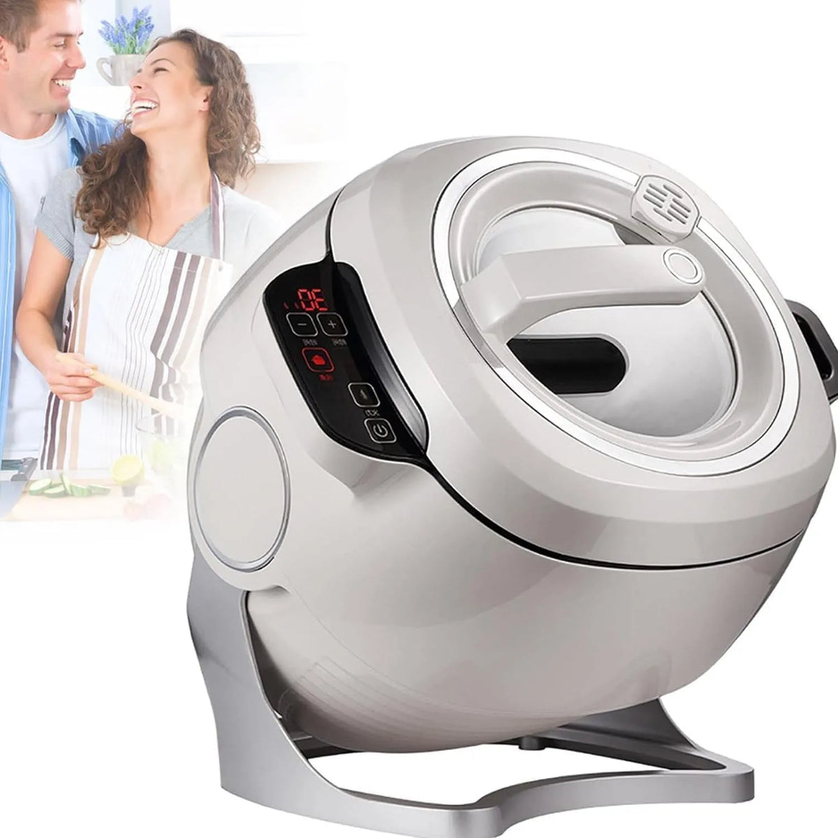 Keukenmachine met 2000 W, 6L, 2200 W en 24 uur, 6L capaciteit met 360° roterende functie voor snelle maaltijdbereiding