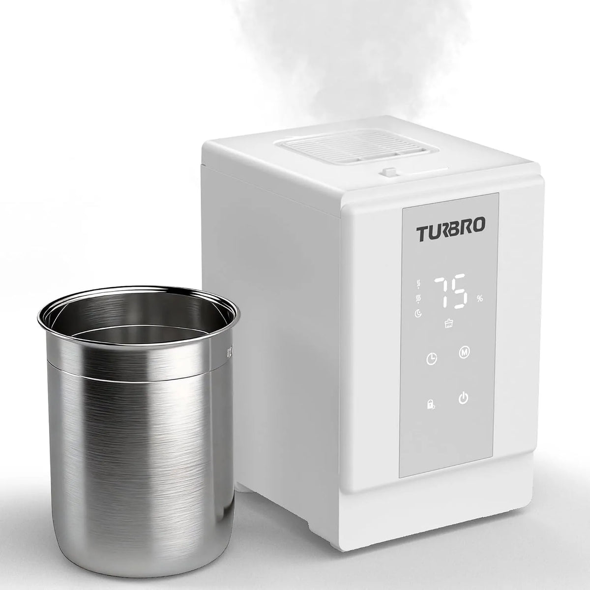 Luchtbevochtiger met 4L, 100°C, 12 uur, 500 ml, 30-40 minuten, 50 m2, waterreservoir en RVS