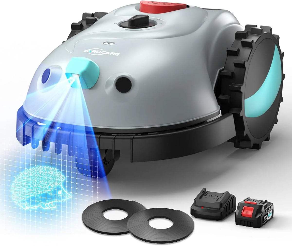 Robotmaaier met draadloos maaien met 4,0 Ah accu, 2026 Upgrade YARDCARE V100 Robotmaaier zonder Begrenzingskabel