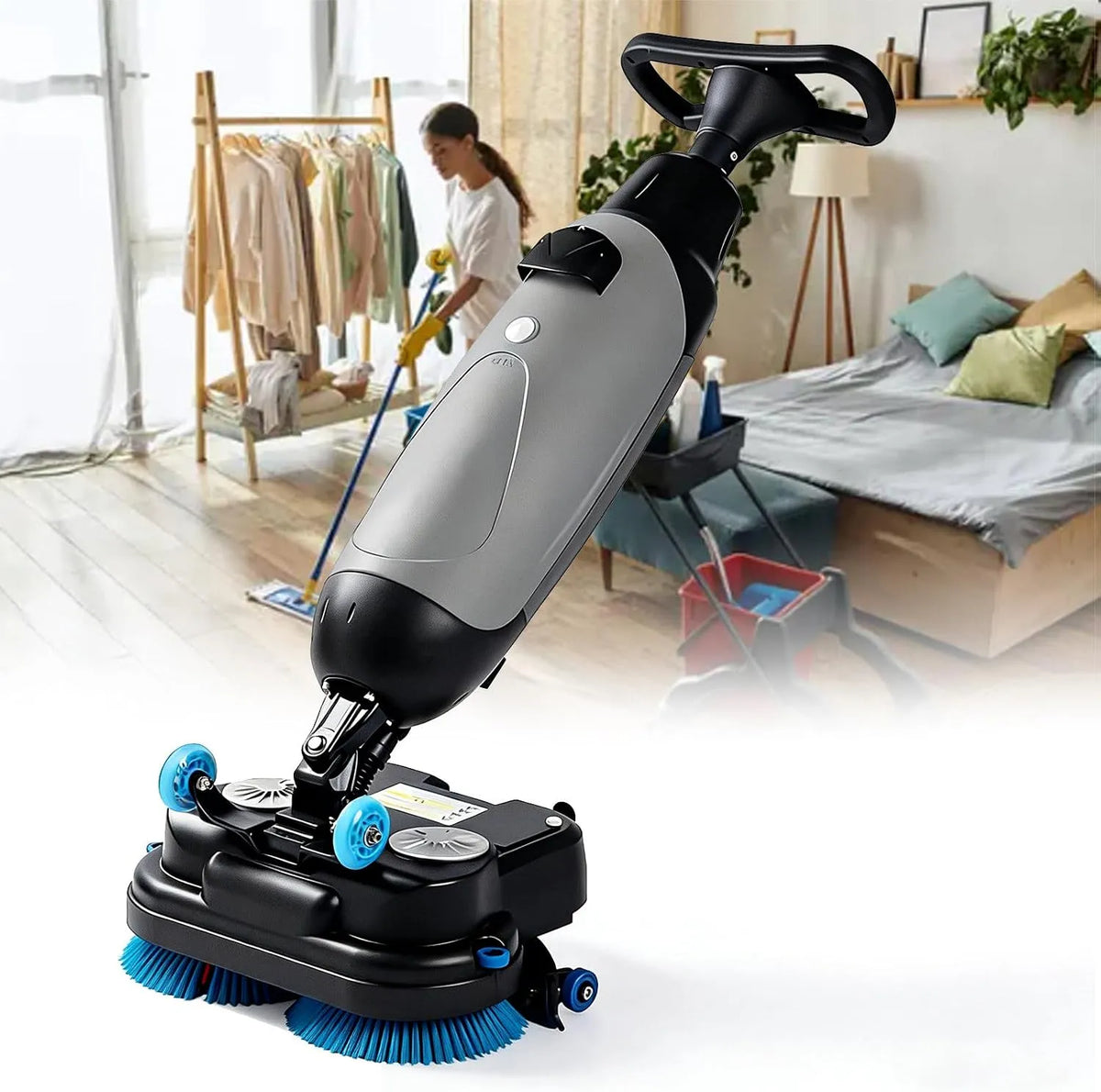 Vloerreiniger, 90 Minuten Accuduur, Geschikt Voor Reiniging in Huis, Badkamers En Kleine Commerciële Ruimtes, 43 Cm Breed, Kantoor, Tegel