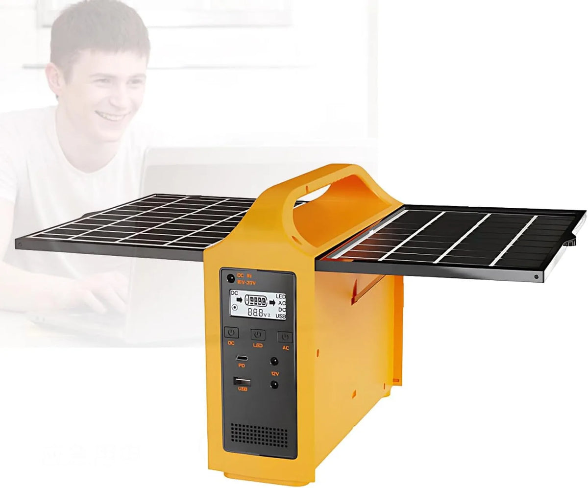 Draagbaar Energiestation Met Zonnepanelen, Lifepo4, 76.8 Wh, USB, 100 W