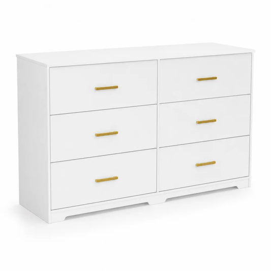 Kommode mit 6 Schubladen aus Holz Weiß