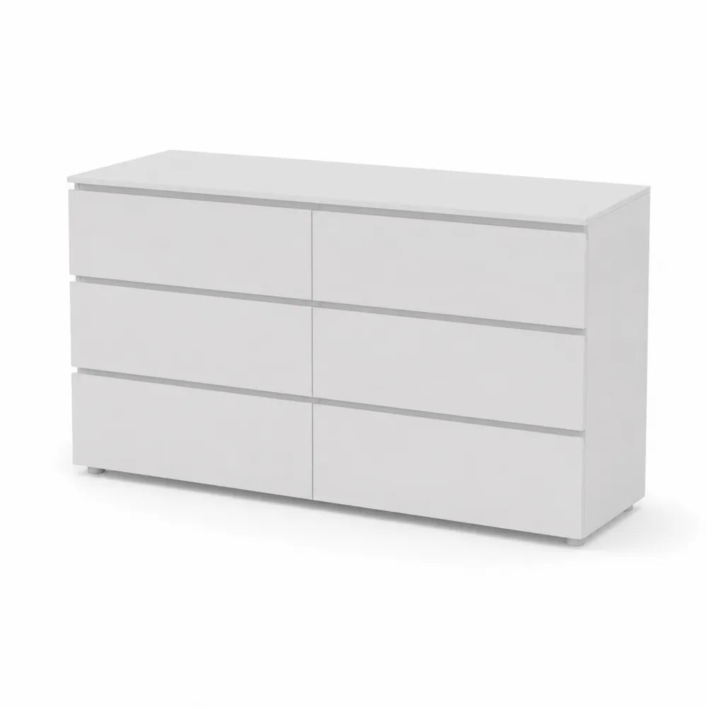 Kommode Weiß MDF mit 6 Schubladen 120x40x75 cm