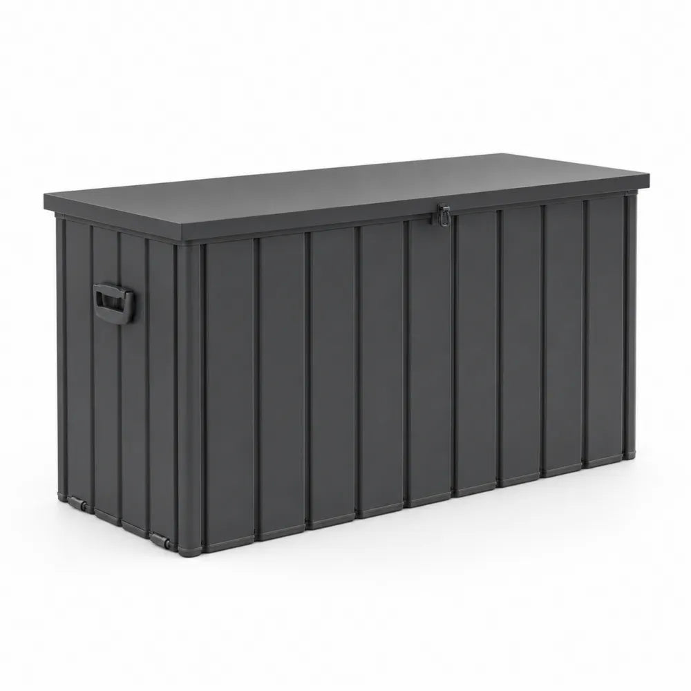 Metall Aufbewahrungstruhe Schwarz 140x60x55cm