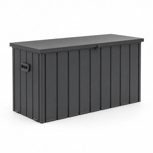 Metall Aufbewahrungstruhe Schwarz 140x60x55cm