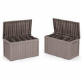 Aufbewahrungstruhe Set Kunststoff Braun 117x45x57 cm