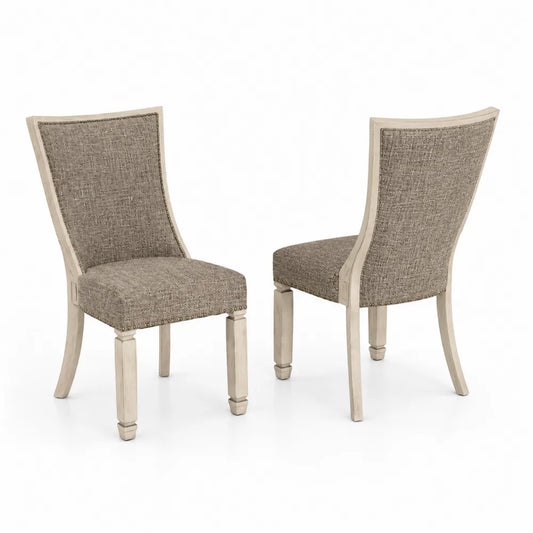 2er Set Esszimmerstuhl Holz Beige