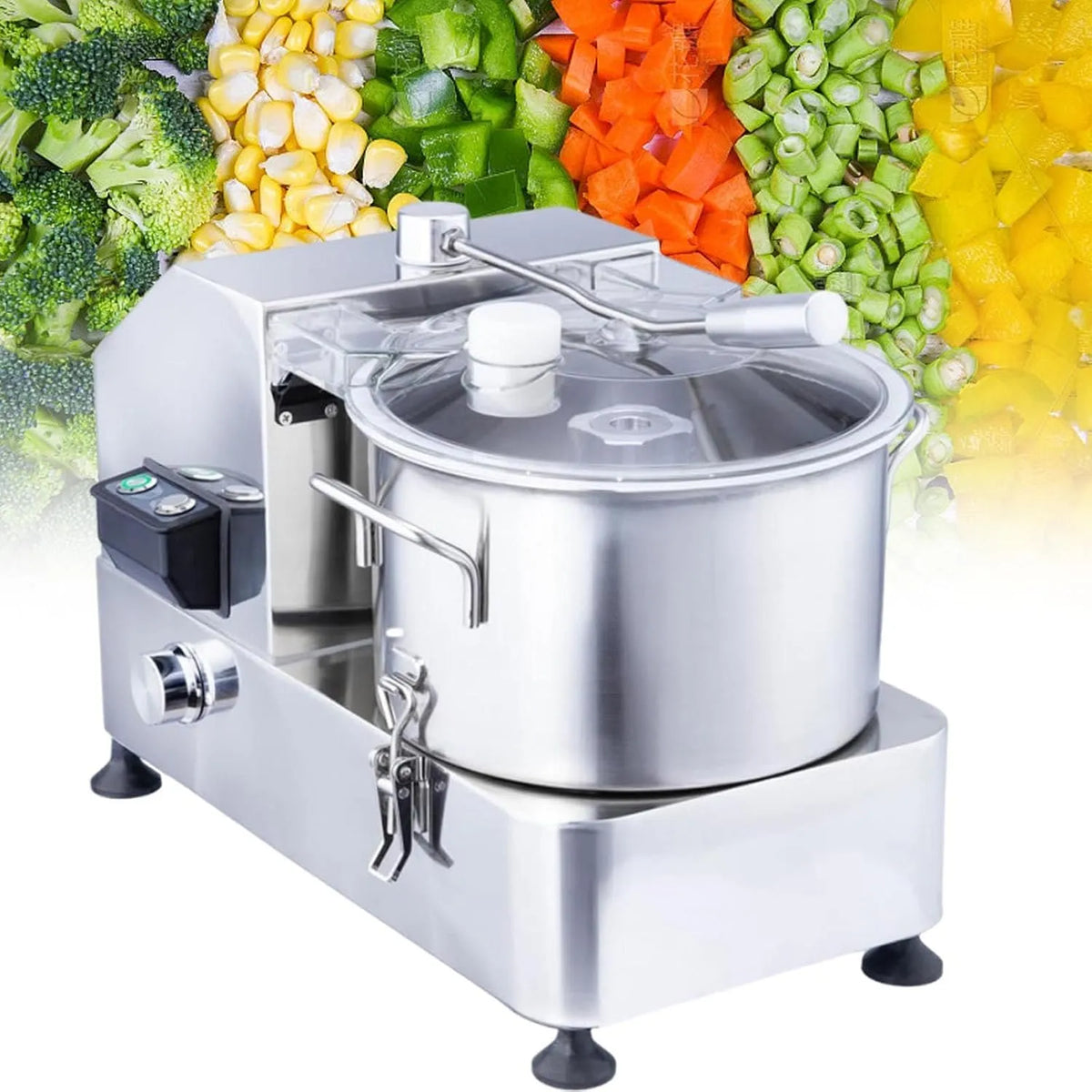 Keukenmachine met 6 l, 1800 W, 9L, 12L, 2000 W, 2500 RPM, veiligheidssysteem en RVS