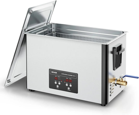 Ultrasoonreiniger, carburateurs, 480 W RVS 40kHz industriële reinigingsmachine voor onderdelen, VEVOR 30L