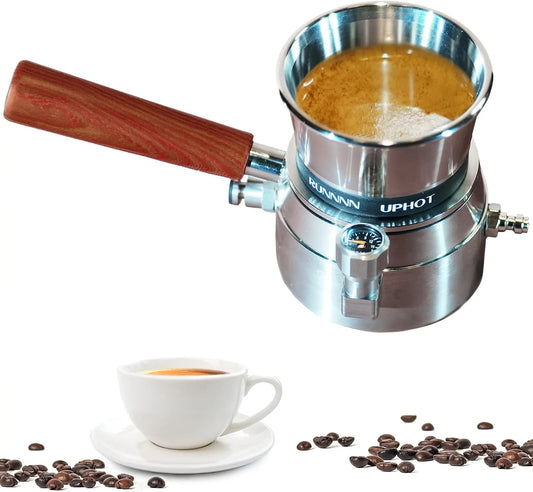 Espressomachine met 9 bar, 53 mm, 60 ml, RVS, zonder netstroom en zilver