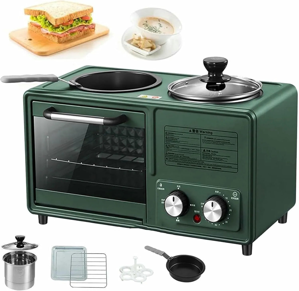 Machine, 4-in-1, 8 liter bakoppervlak voor kamperen of thuis koken