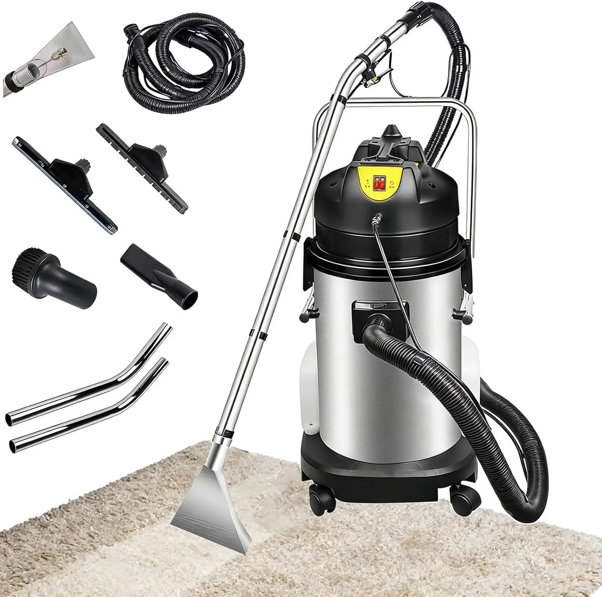 Machine met 20L, waterreservoir en RVS, 3-In-1 Nat- En Droogzuigmachine Voor Tapijten En Banken