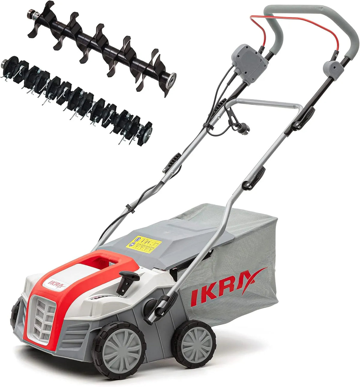 IKRA elektrische verticuteerder gazonbeluchter IEVL 1840, 40 cm met 40 cm, 1800 W, 12 mm, 55 l en 2-in-1