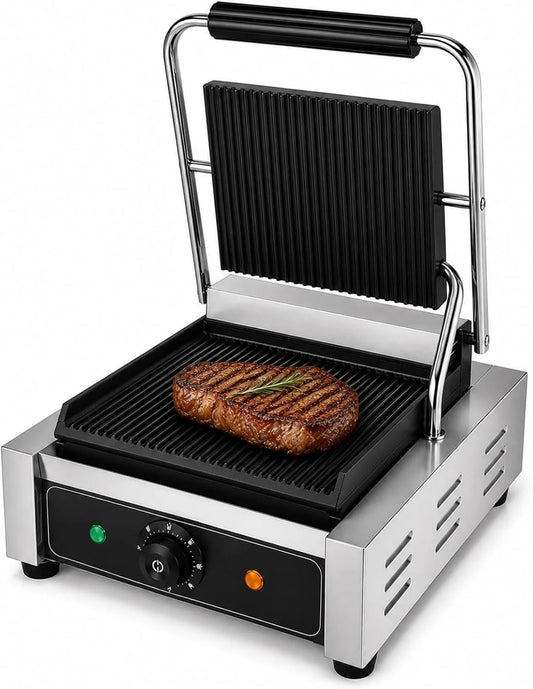 Panini-pers en grill met omkeerbare platen met antiaanbaklaag Single-A met 240 x 230 mm, 310 x 362 x 210 mm, 360 x 240 mm, 430 x 362 x 210 mm, 490 x