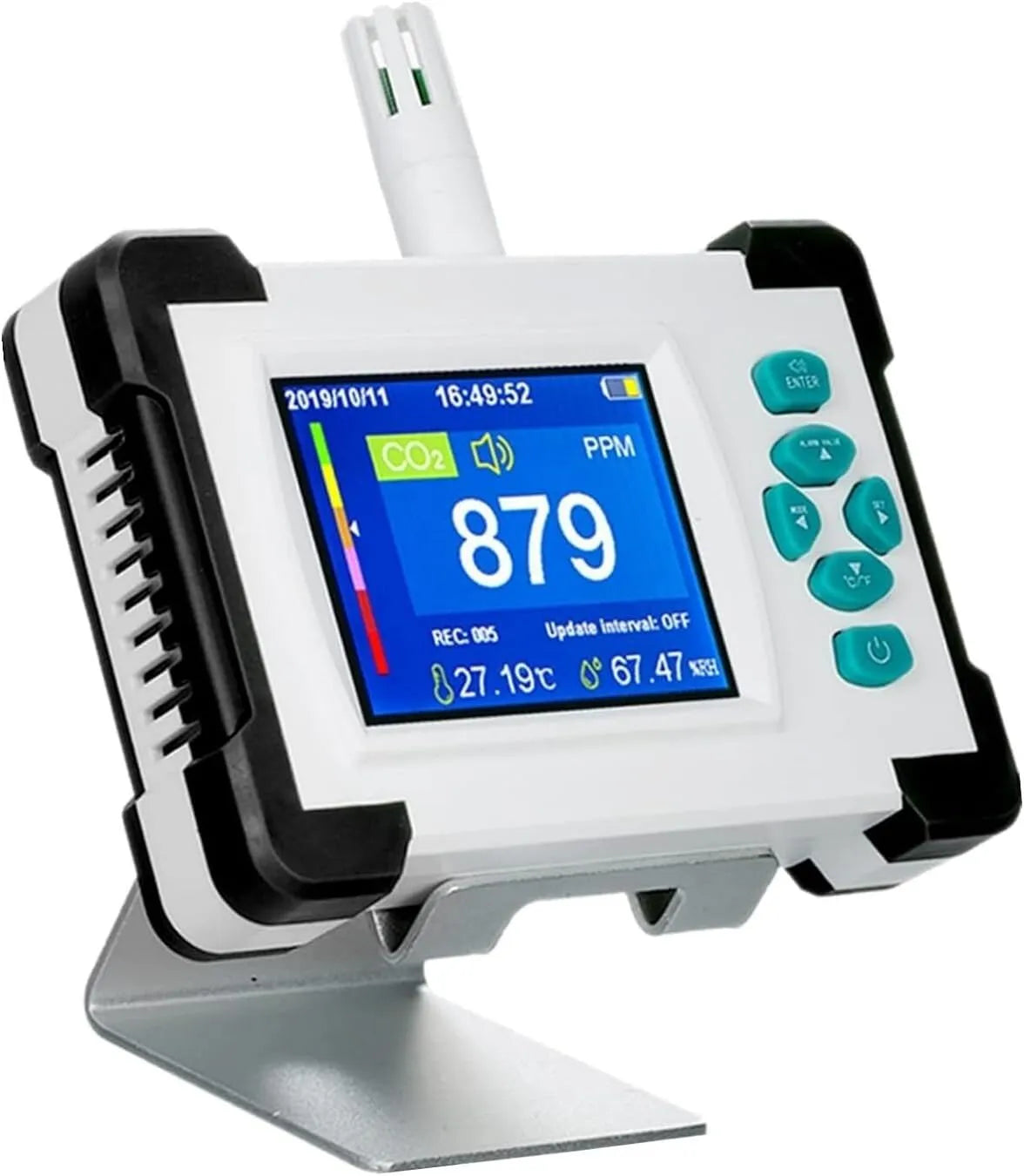 Luchtkwaliteitsmeter, Natural Gas Leak Detector Luchtkwaliteitsmonitor Draagbare, gasanalysator Co2-luchtmonitor Hcho Pm2.5 Tvoc Vochtigheid