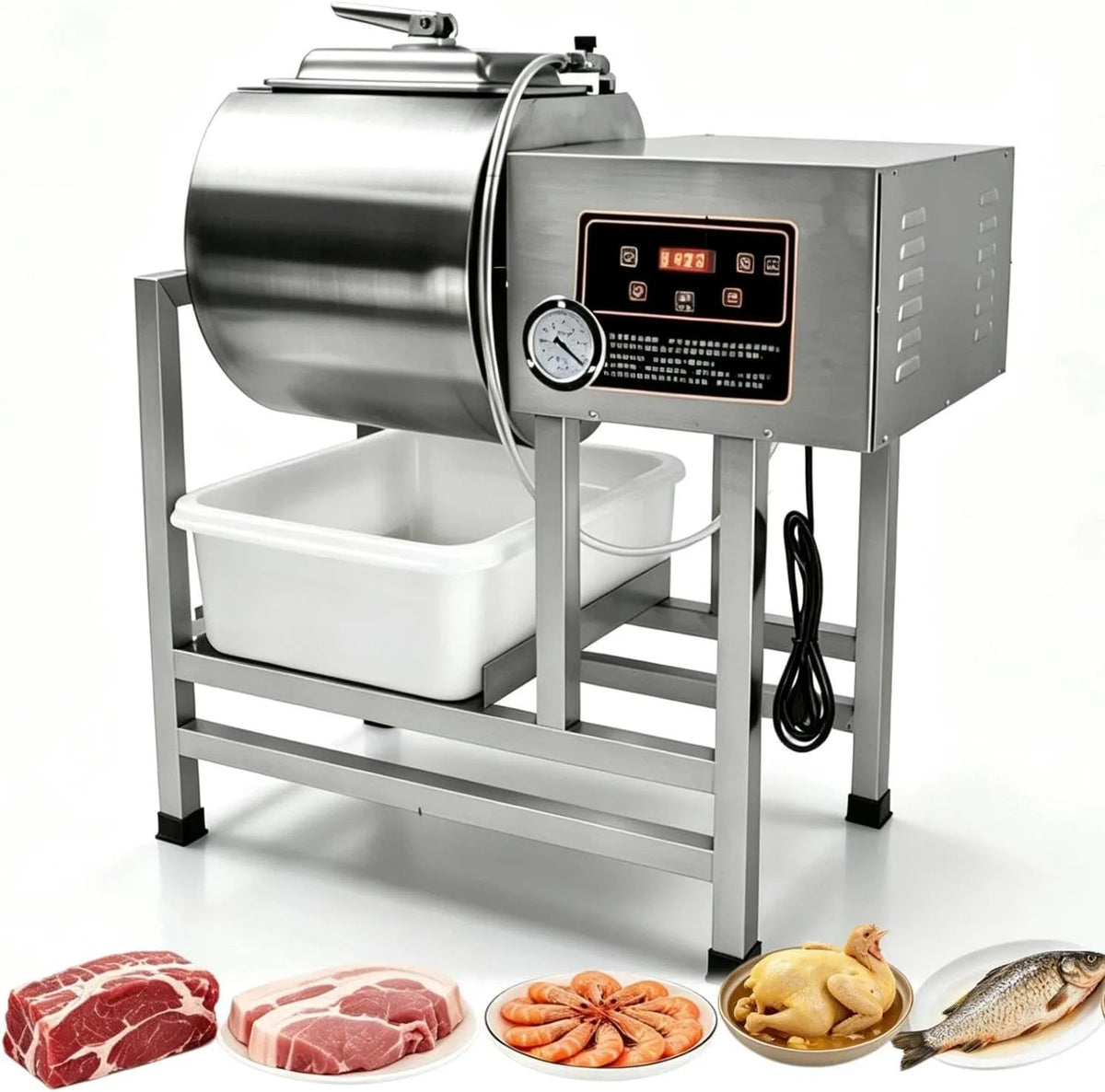 Machine met 74 x 46 x 85 cm, 32 x 38 x 34 cm, 45 l, 350 W, 110-220 V, 3 standen en RVS