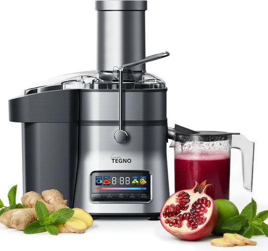 Super Juicer, Super Juicer, Professionele RVS juicer, 2.5L Pulpbak, 1L Sapbeker, 6 programma's, Linea Tegno, Sapcentrifuge voor Groenten & Fruit