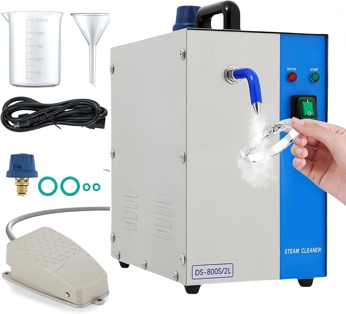 Stoomreiniger, 2L, RVS, Goud Zilver, Stoommachine, Edelstenen Wasmachine, Edelstenen Reiniging, Commerciële Goudsmid Apparatuur, 2L 1300 W