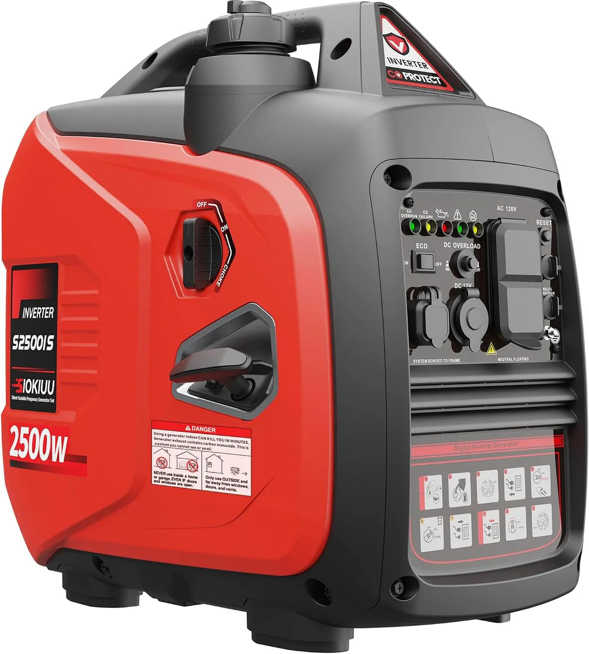 Generator, mobiele uitvoering van 2500 W, CO Sensor Beschermen, EPA, ECO Modus