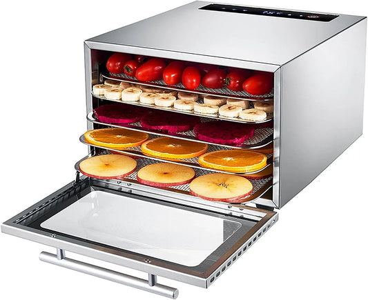 Droger met 400 W, 20-90 °C, Timer, 30 minuten, 24 uur, regelbare thermostaat en RVS