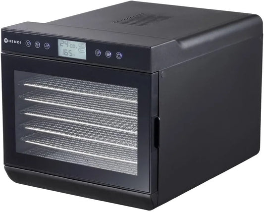 Droger, HENDI Voedseldroger x450x, met 7 roosters, temperatuurbereik van 35oC tot 70oC, 230V/460 W, 345x450x H 315mm, voor het drogen van fruit