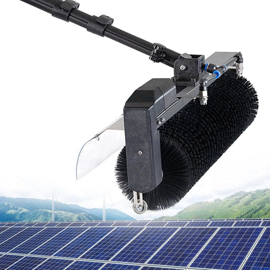 Machine, 60 cm roterende borstelkop, fotovoltaïsche reinigingsmachine voor zonnepanelen,7.5M, watergevoede paalset
