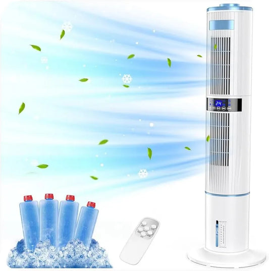 Mobiele airconditioner met 65 W, 1-24 uur, 4 modi, timer, 32 x 32 x 110 cm, 50-55 dB, afstandsbediening en geluidsarme werking