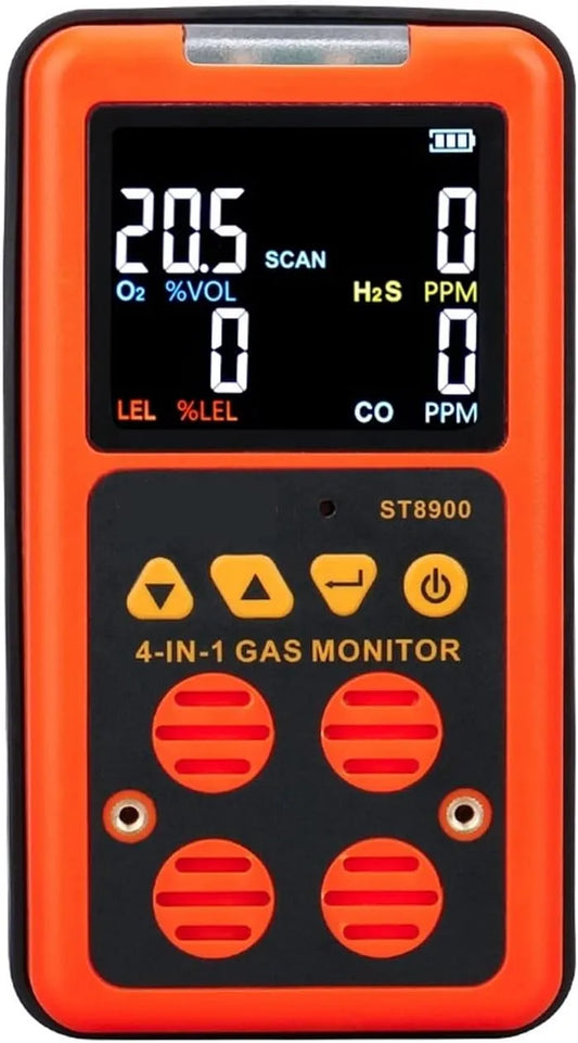 Handheld Detector O2 H2S met USB en digitaal display, Gas Detector, Multi Gas Monitor Handheld