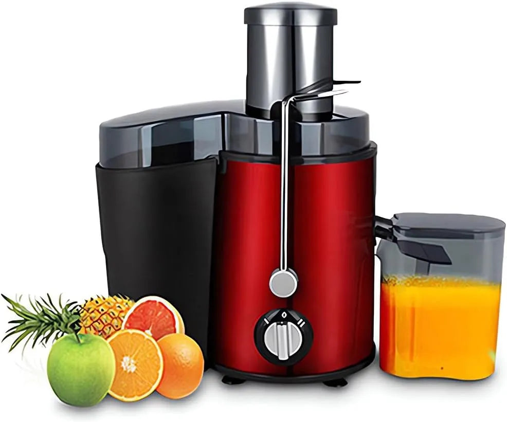 Slow Juicer Machine met 65 mm, 22 x 16 x 33CM, 0,5L, RVS en zwart