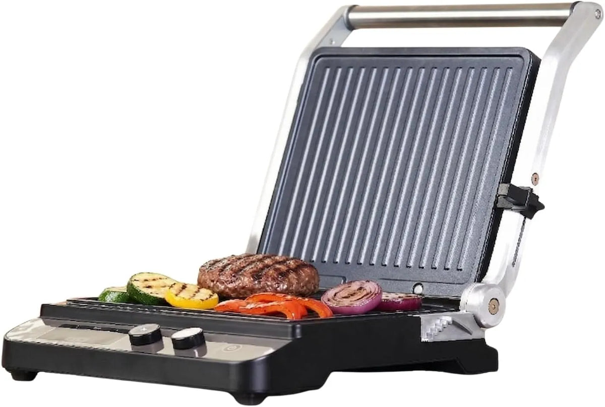 BLACK+DECKER Barbecue met 29 x 26 cm, 230 °C, 99 minuten, 2-IN-1, timer, digitaal display en Elektrische grill 2000 W