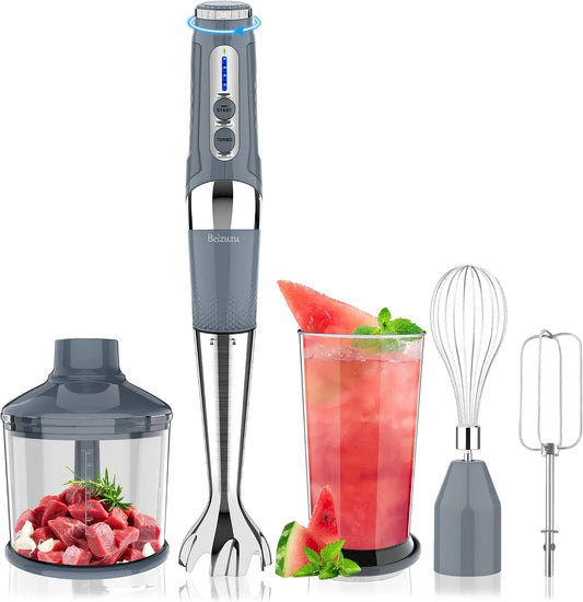 Molen met 4-in-1, 21 snelheden, USB, op accu, draadloze werking en RVS
