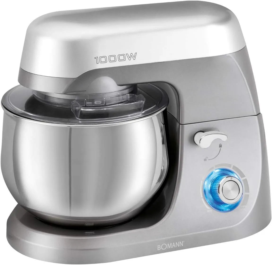 Robot, KM6009CB, transparant, roestvrijstalen kom, aluminium gegoten menghaak