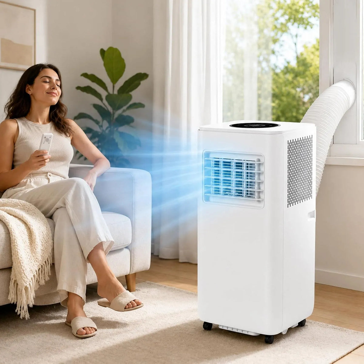 Mobiele airconditioner met 22 M2, 4000 W, 6800-13000 BTU, 16°C, 15 minuten, 9–21 m2, 40–52 dB en 63–119 cm